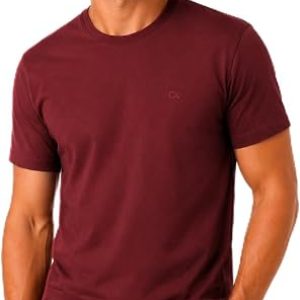 Camiseta Masculina OGOCHI Slim Fit 100% Algodão Manga Curta (BR, Alfa, XG, Plus Size, Vinho)