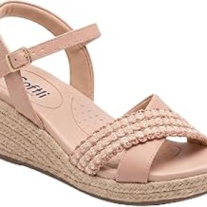 Sandália Feminina Softli Anabella Salto Corda Floater Lux Nude Rosê